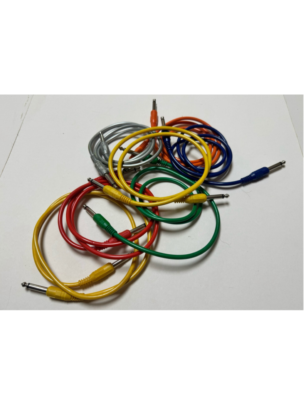 Lot of 7 Multicolor 36” Audio Patch Cables 1/4” to 1/4”
